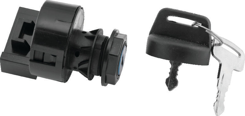 QuadBoss ignition switch for Polaris ACE 150 EFI and Trail Boss models, featuring a key slot and sturdy black housing.