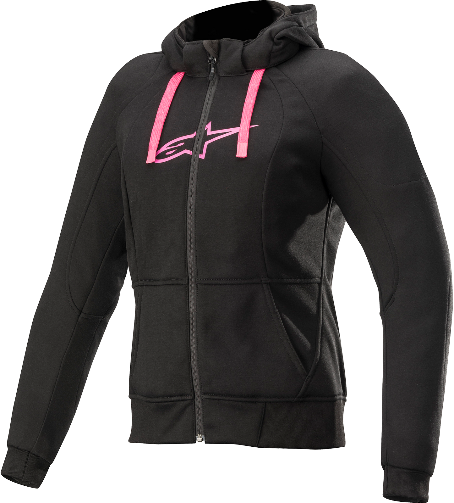 Black and pink women's sport jacket from Alpinstars, 2XL, featuring a sporty design with a hood and zip-up front.
