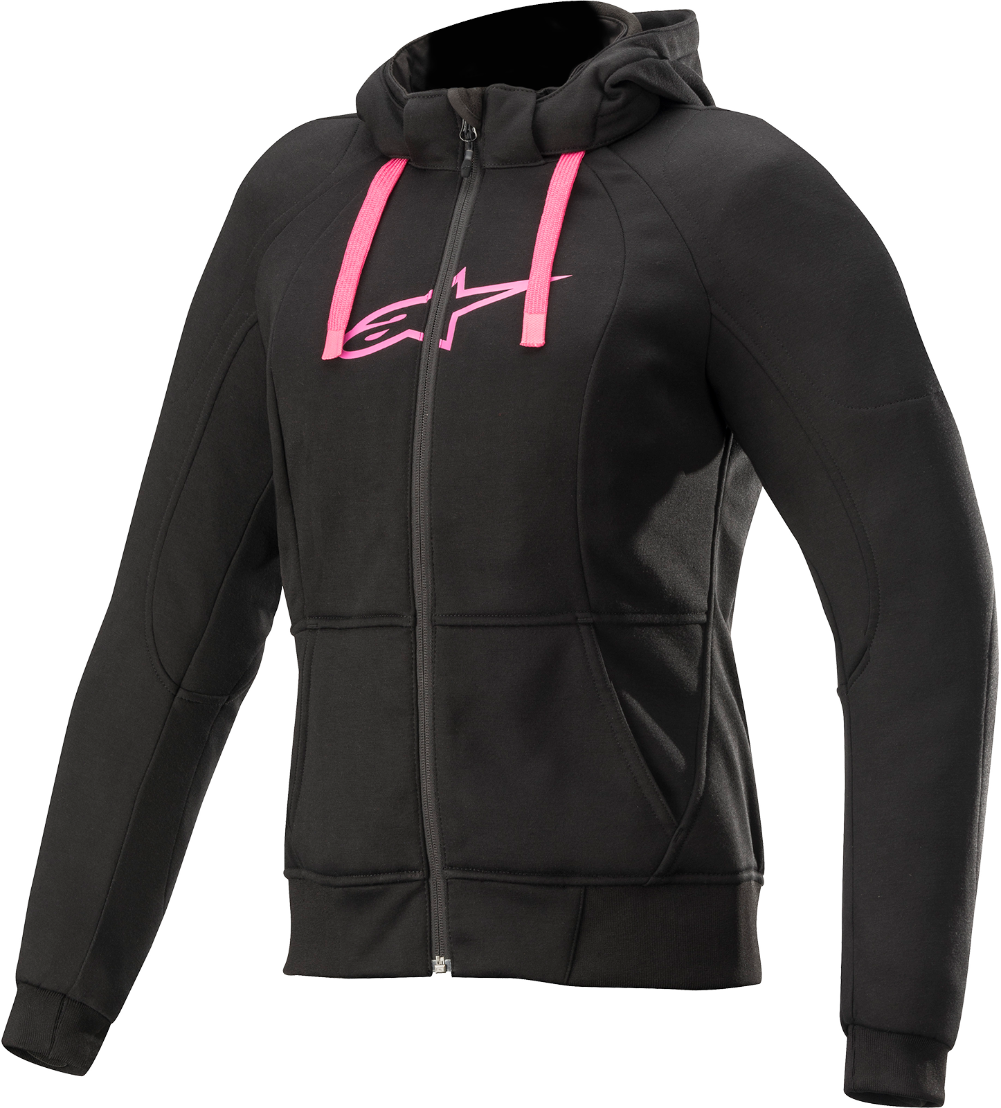 Black and pink women's sport jacket from Alpinstars, 2XL, featuring a sporty design with a hood and zip-up front.