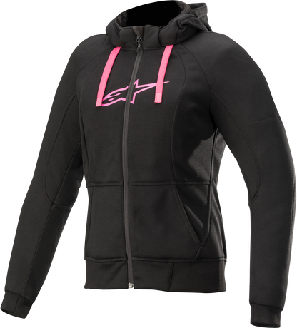 Black and pink women's sport jacket from Alpinstars, 2XL, featuring a sporty design with a hood and zip-up front.