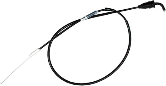 Black vinyl motorcycle throttle cable by Motion Pro, model 05-0040, with detailed connectors and flexible outer sheath.