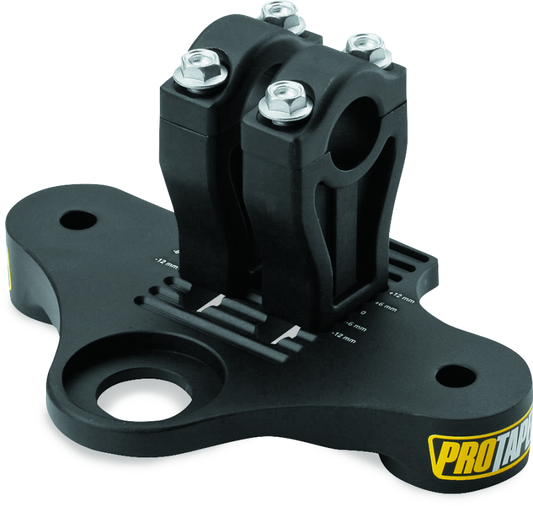 ProTaper Honda CRF50 upper clamp assembly, motorcycle handlebar clamp in black with bolts, for Honda CRF50 dirt bike.