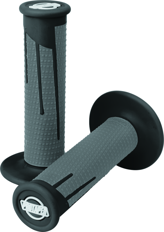 ProTaper full diamond clamp-on grips in black and dark gray, featuring textured surface for motorcycle handlebar control.