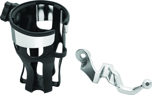 Kuryakyn Reflex drink holder for Honda Goldwing GL1800, chrome passenger mount with secure grip and stylish finish.