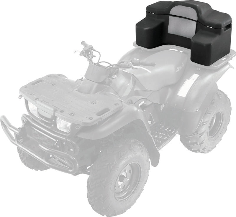 Black QuadBoss UTV cover for Polaris Ranger Crew, RZR XP 900 & 1000, Kawasaki Mule, shown draped over the vehicle in outdoor setting.