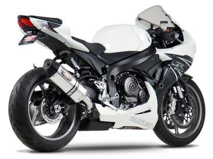 YOSHIMURA Yoshimura Exhaust Street R 77 slip-on stainless steel muffler with carbon fiber end cap, motorcycle exhaust system.