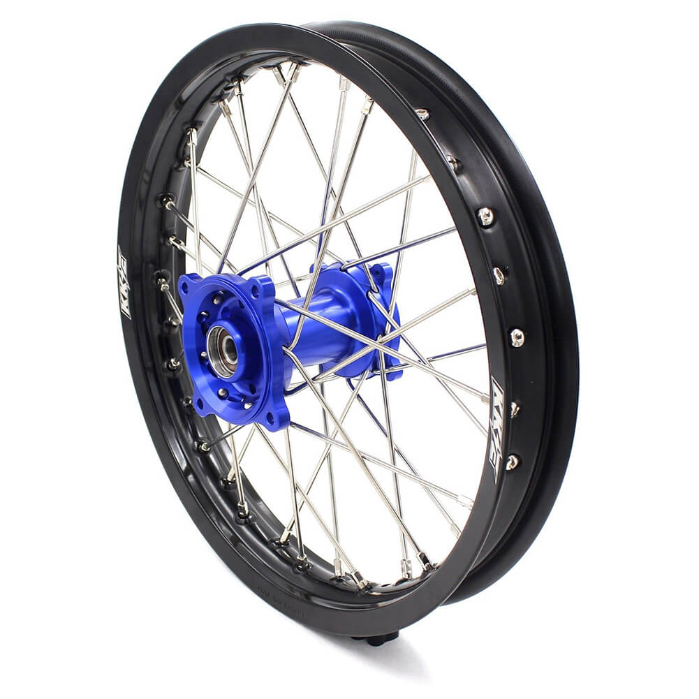 KKE 19 & 16 Spoked Kid's Wheels Rims Set for Kawasaki KX80 KX85 Blue - Howling Moto