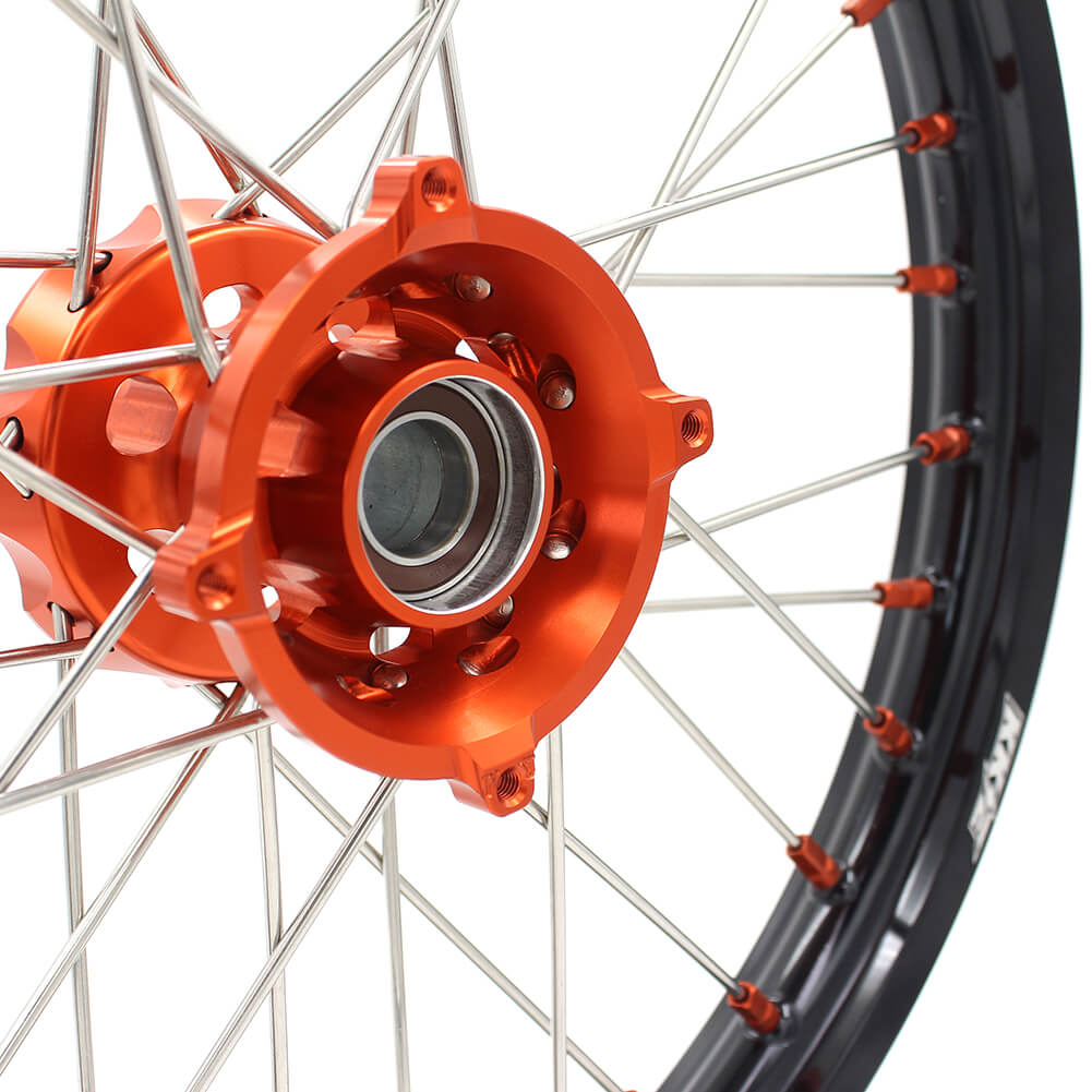 KKE 17"*1.4/14"*1.6 Kid's Big Wheels Rims Fit KTM SX 85 2003-2020 Orange Nipples - Howling Moto