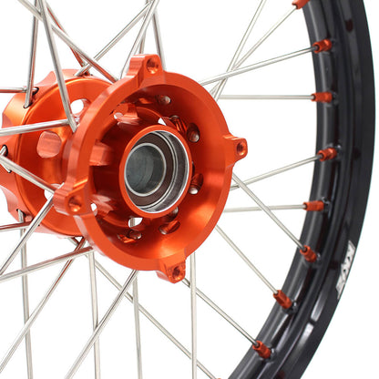 KKE 17"*1.4/14"*1.6 Kid's Big Wheels Rims Fit KTM SX 85 2003-2020 Orange Nipples - Howling Moto