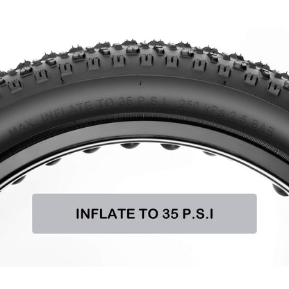 Hycline Raider E-Bike and Fat Bike Tire with rugged tread pattern, suitable for off-road adventures and tough terrains.