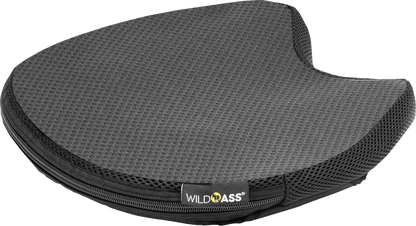 Bill's Exhausts Wild Ass Cushion air seat in black saddle style, classic engine accessory with ergonomic design.