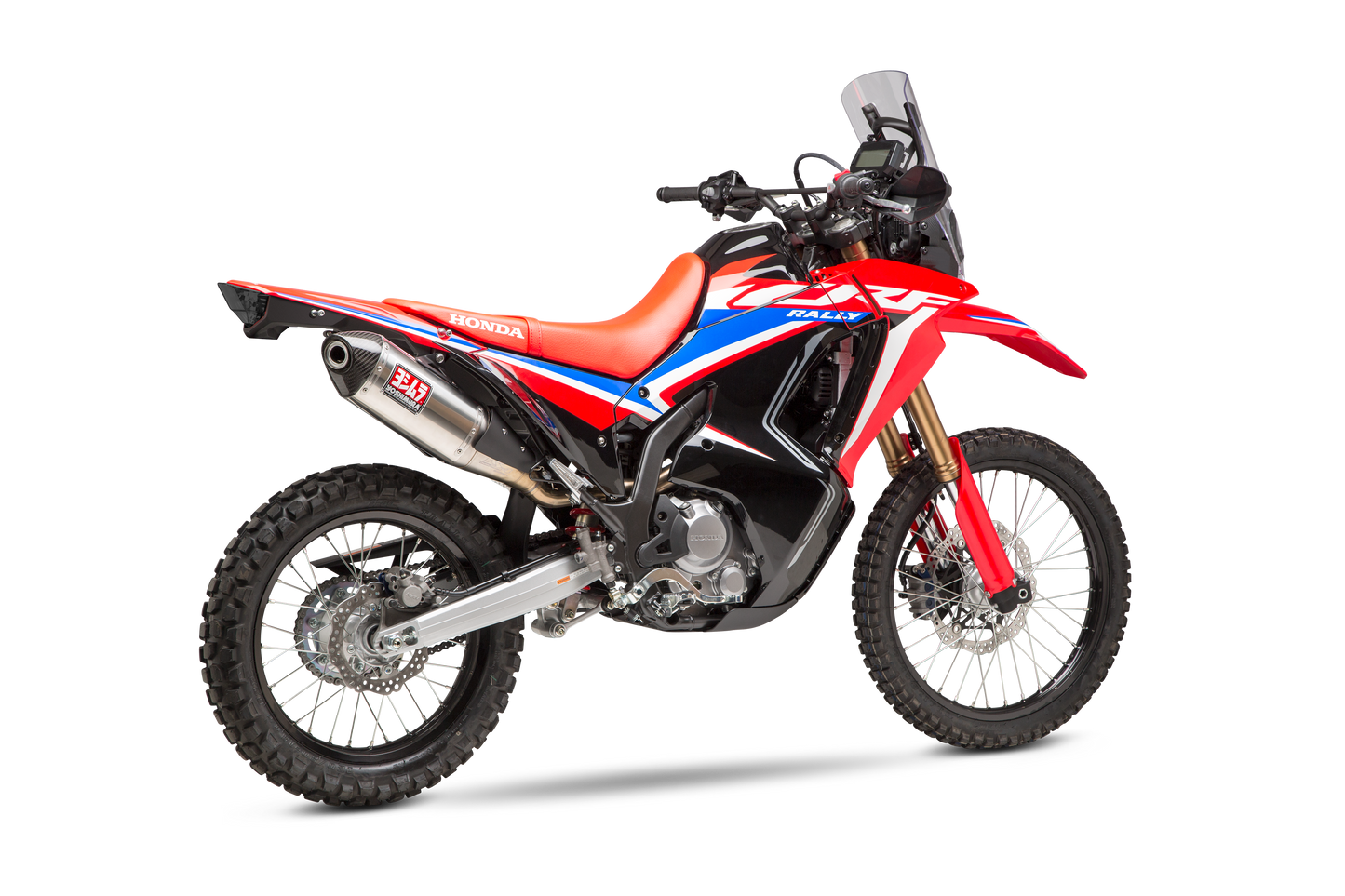 YOSHIMURA Race RS4s full exhaust system for Honda motorcycle, featuring stainless steel pipes and muffler with racing design