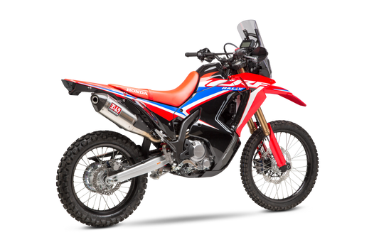 YOSHIMURA Race RS4s full exhaust system for Honda motorcycle, featuring stainless steel pipes and muffler with racing design