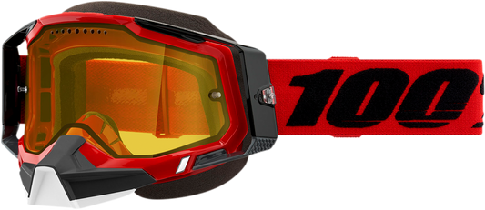 100% Racecraft 2 Snow Goggles - Red - Yellow 50011-00003 - Howling Moto
