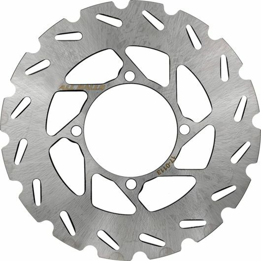 ALL BALLS 18-0113 high-performance stainless steel brake rotor with precision ground finish, showing detailed surface and venting.
