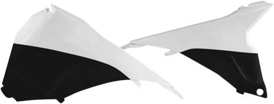 Acerbis airbox cover in white and black for motorcycle, designed to fit models with part number 2314291035.
