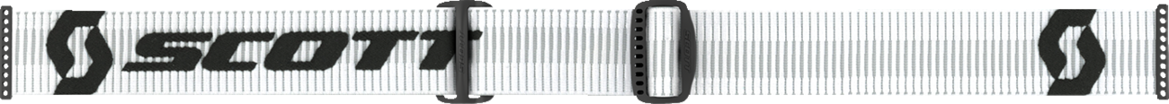 Bill's Exhausts SCOTT Fury Goggle in white with black accents, showing the snug fit and adjustable strap design.