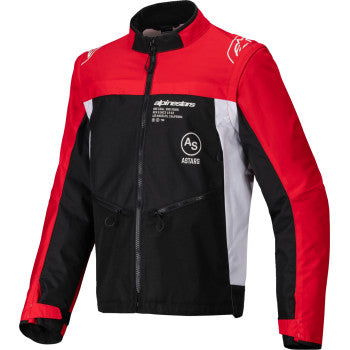 Alpinestars Pro-Dura motorcycle jacket in black, red, and white, medium size, featuring protective design and durable fabric.