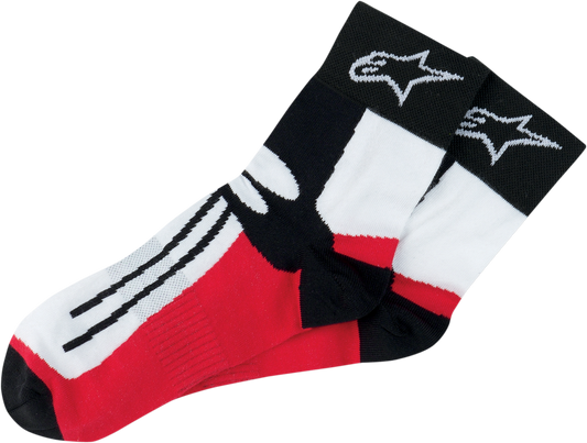 Alpinestars Road Racing Socks in small/medium size, protective gear for motorcycle riders, displayed on a plain background.