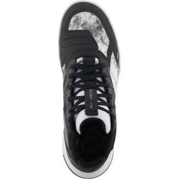 Alpinestars Speedflight riding shoes in black, gray, and white with US 13.5 size, featuring sleek design and durable construction.