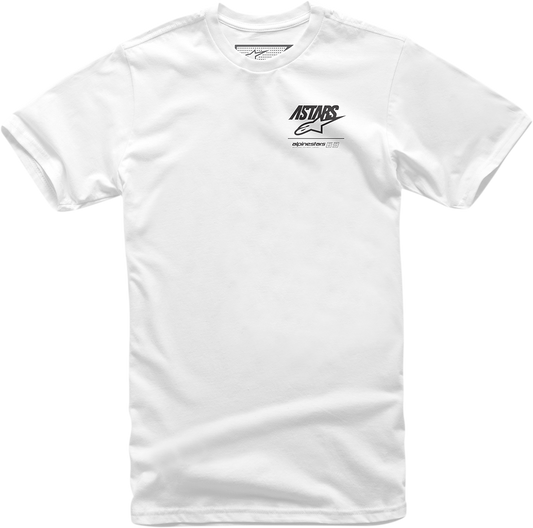 White Bill's Exhausts ALPINESTARS Back Mix T-Shirt in 2XL, showing the front view with the brand logo and design on the chest.