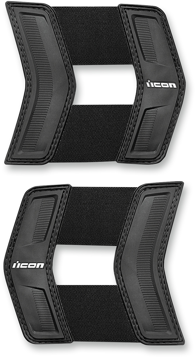Bill's Exhausts ICON Field Armor Stryker vest waist straps in black and white, showing adjustable straps with secure buckles.