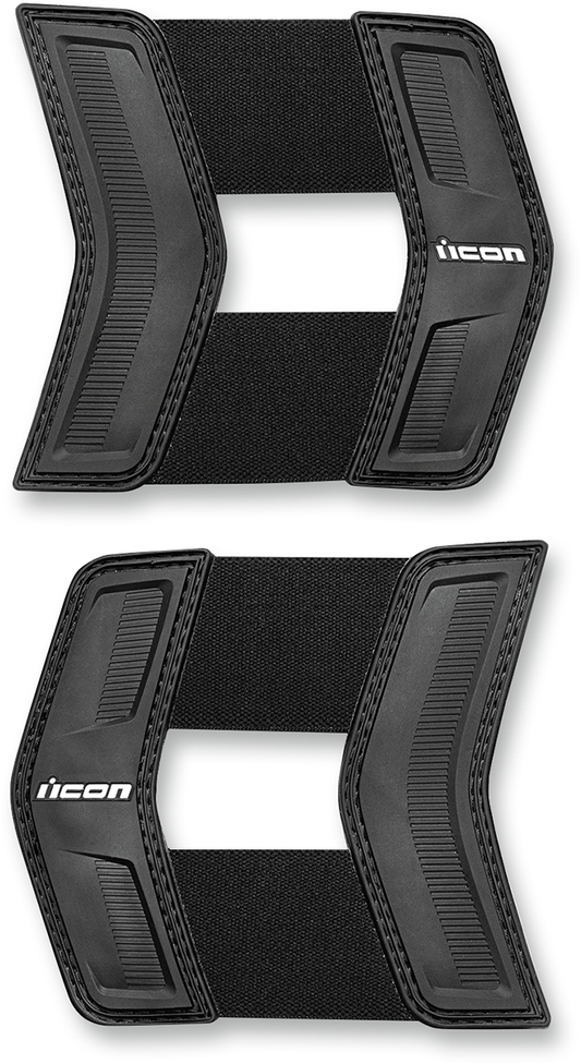 Bill's Exhausts ICON Field Armor Stryker vest waist straps in black and white, showing adjustable straps with secure buckles.