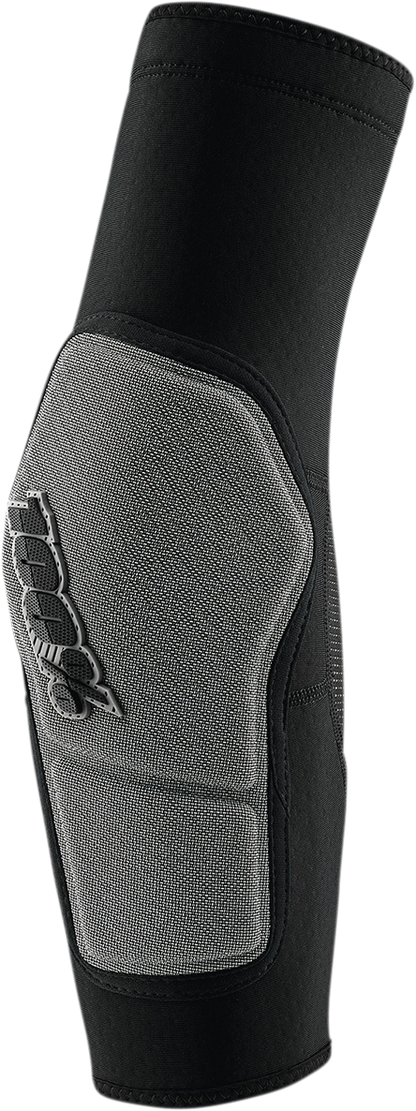 Bill's Exhausts Ridecamp 100% black and gray medium elbow guards, designed for protective cycling or motocross use.