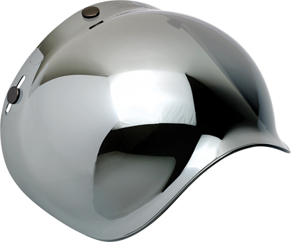 Chrome mirror bubble shield for helmets, compatible with BILTWELL models 2001-221, by Bill's Exhausts.