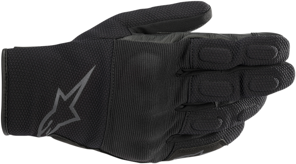 Alpinestars S-MAX Drystar® motorcycle gloves in black and anthracite, size 2XL, featuring protective padding and textured grip.