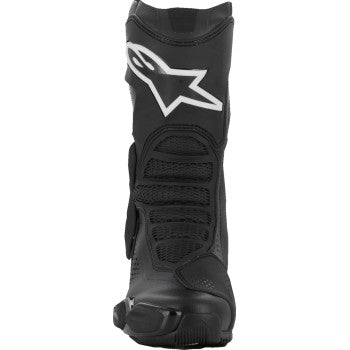 Alpinestars Stella SMX-6 V3 vented motorcycle boots in black, US size 6, with protective design and venting details.