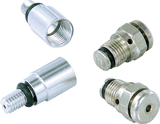 Motion Pro Replacement Fork Bleeder Set C11-027A for motorcycle forks, shown with small metal components and fittings.