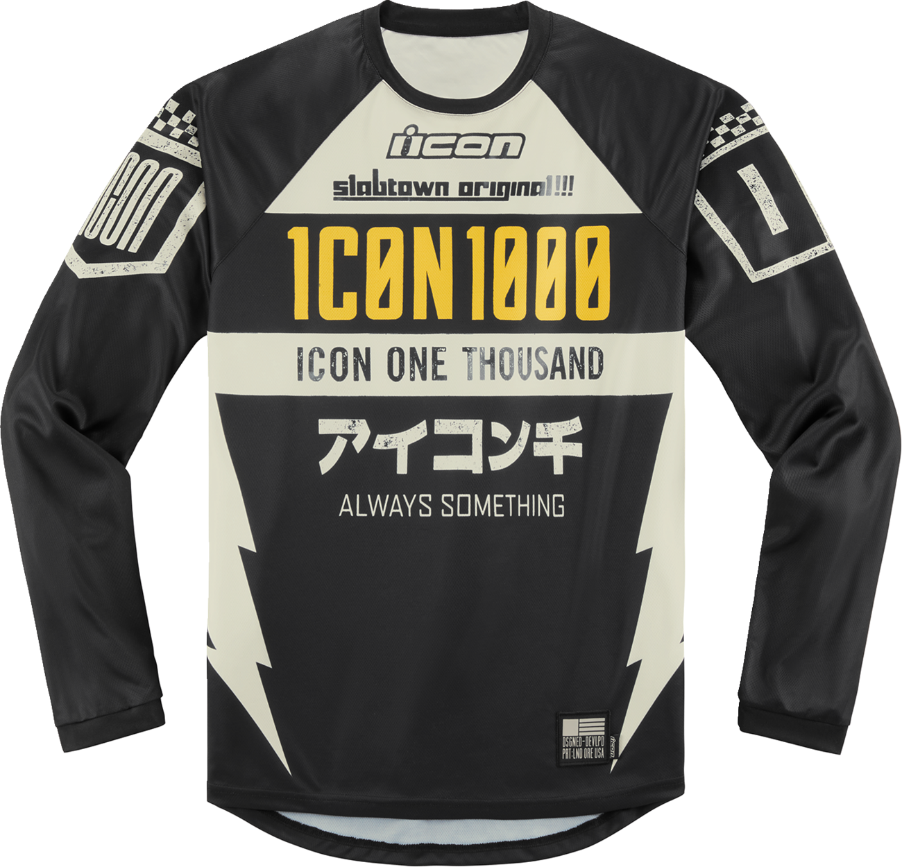 Black ICON Slabtown™ Jersey in 3XL from Bill's Exhausts, featuring a comfortable fit and stylish design.