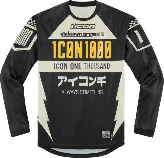Black ICON Slabtown™ Jersey in 3XL from Bill's Exhausts, featuring a comfortable fit and stylish design.