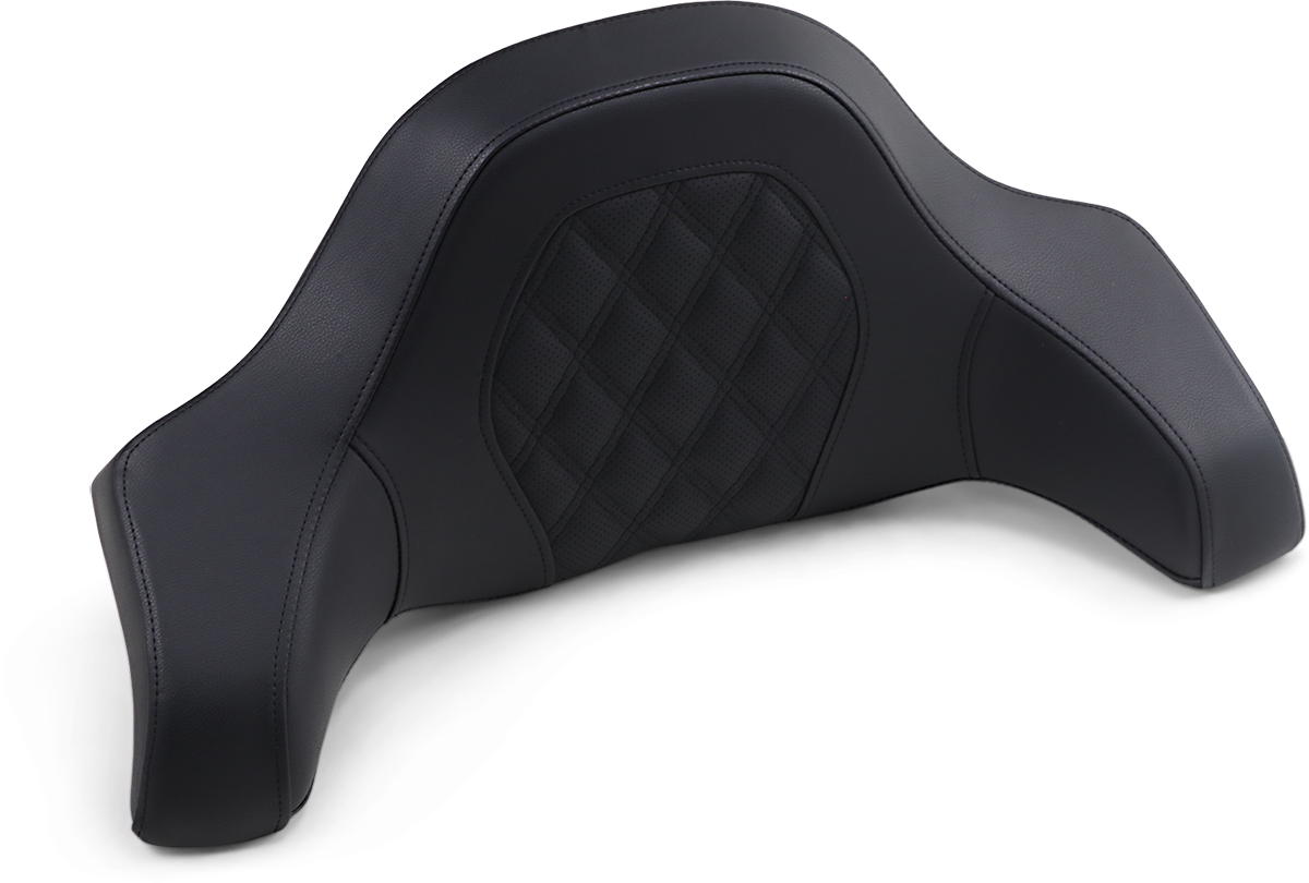 Saddlemens Lattice Stitched Tour-Pak Passenger Pad for motorcycle seats, featuring detailed stitching and padding for comfort.
