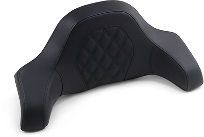 Saddlemens Lattice Stitched Tour-Pak Passenger Pad for motorcycle seats, featuring detailed stitching and padding for comfort.