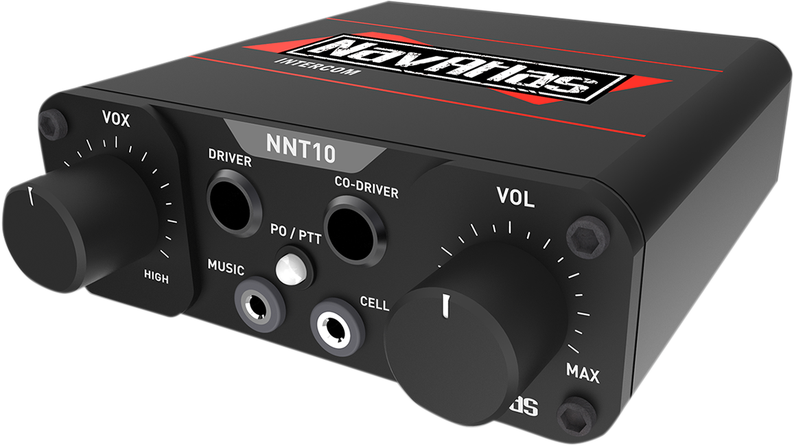 Bill's Exhausts NAVATLAS NNT10 Compact Intercom System engine with sleek design and control interface.