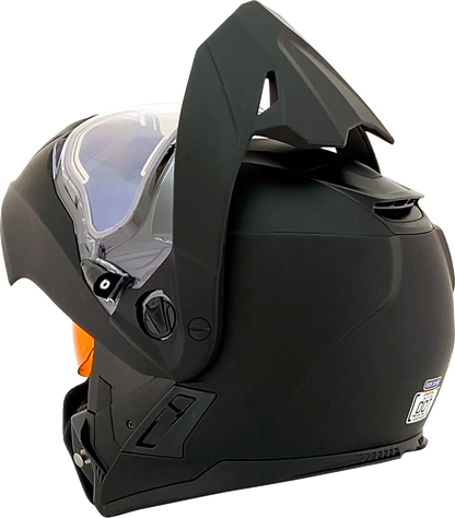 Bill's Exhausts AFX FX-111DS snow helmet in matte black, electric style, 2XL size, with smooth aerodynamic design and ventilation vents.