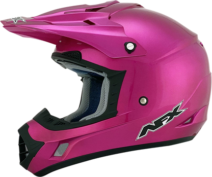 Bill's Exhausts AFX FX-17Y helmet in fuchsia, large size, with a sleek aerodynamic design and secure strap.