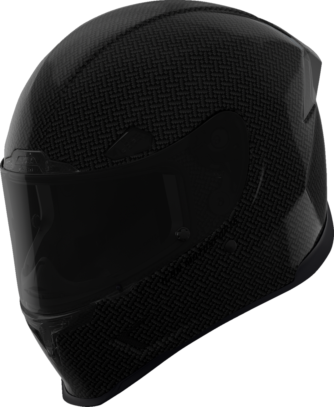 Bill's Exhausts ICON Airframe Pro™ helmet in black carbon, 3XL size, with aerodynamic design and secure strap system.