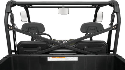 QuadBoss universal rear and side view mirror for powersports vehicles, showing the adjustable mirror with mounting hardware.