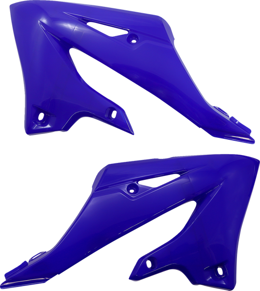 Blue ACERBIS OEM replacement body kit for Yamaha YZ 125/250 2022-2023 motocross bikes, shown on a motorcycle.