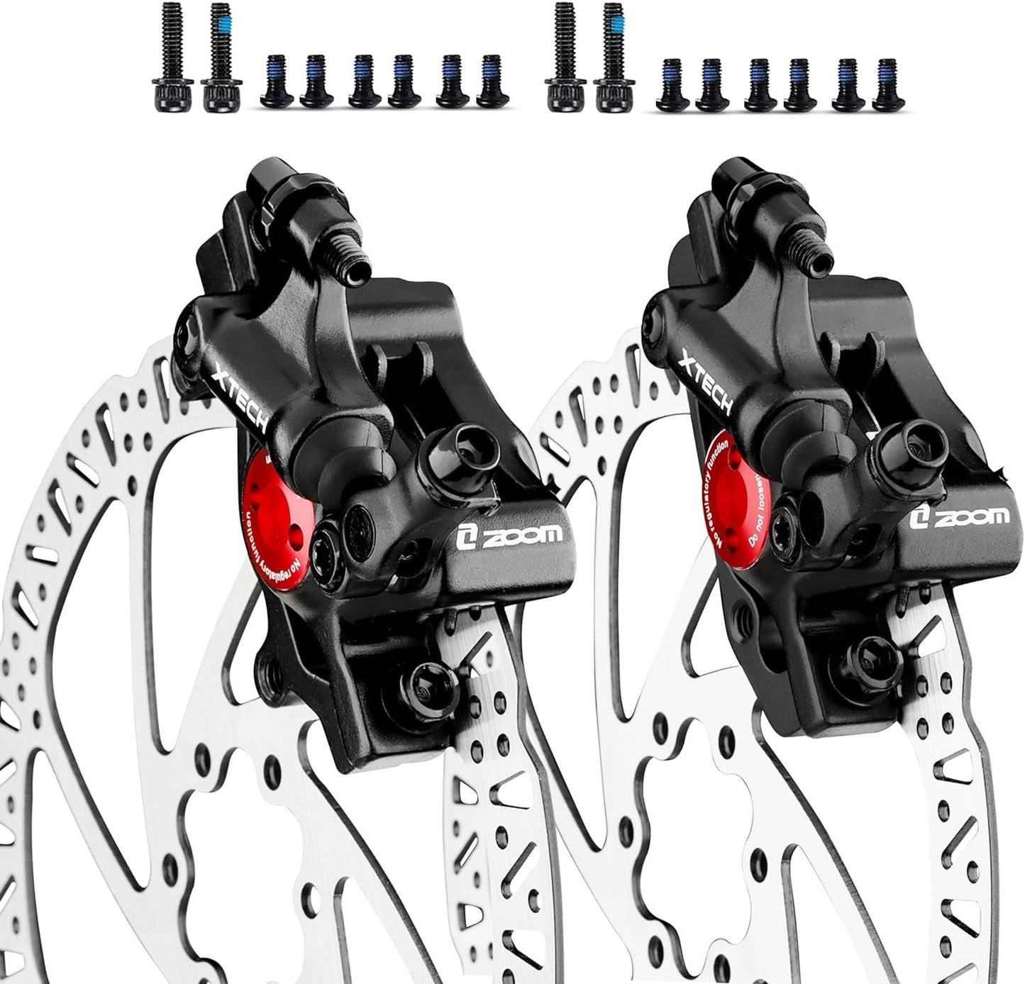 Hycline ZOOM XTECH HB-100 hydraulic disc brake caliper with dual pistons for mountain bikes, eBikes, and scooters.