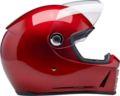 BILTWELL Lane Splitter helmet in metallic cherry red, small size, with sleek aerodynamic design for motorcycle riding safety.