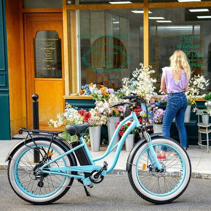Hycline Raider white-wall e-bike and fat bike tire with rugged tread and durable construction, ideal for off-road cycling.
