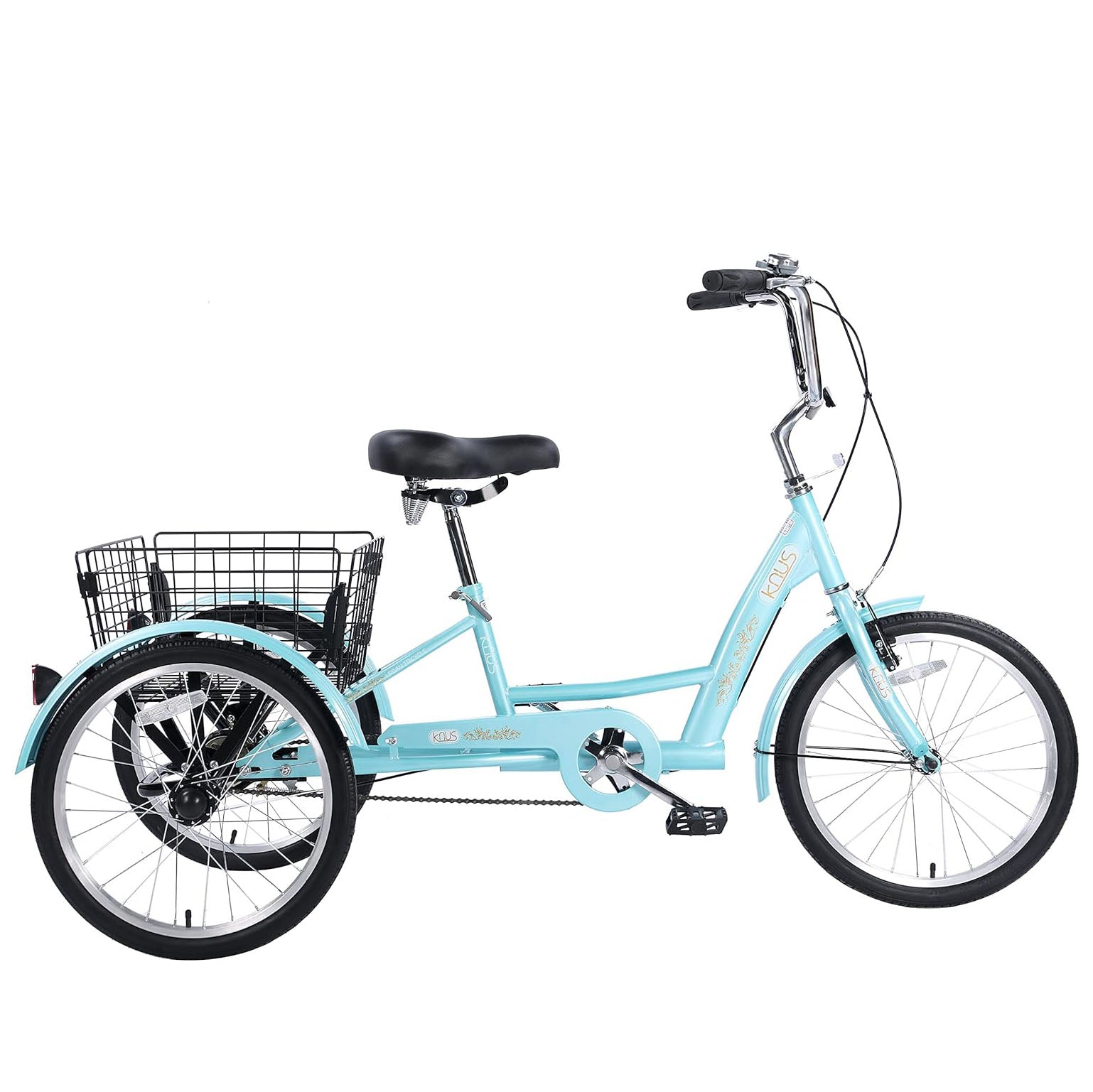 Hycline Knus KT03 26-inch adult tricycle with three wheels, black frame, and comfortable seat for easy city riding.