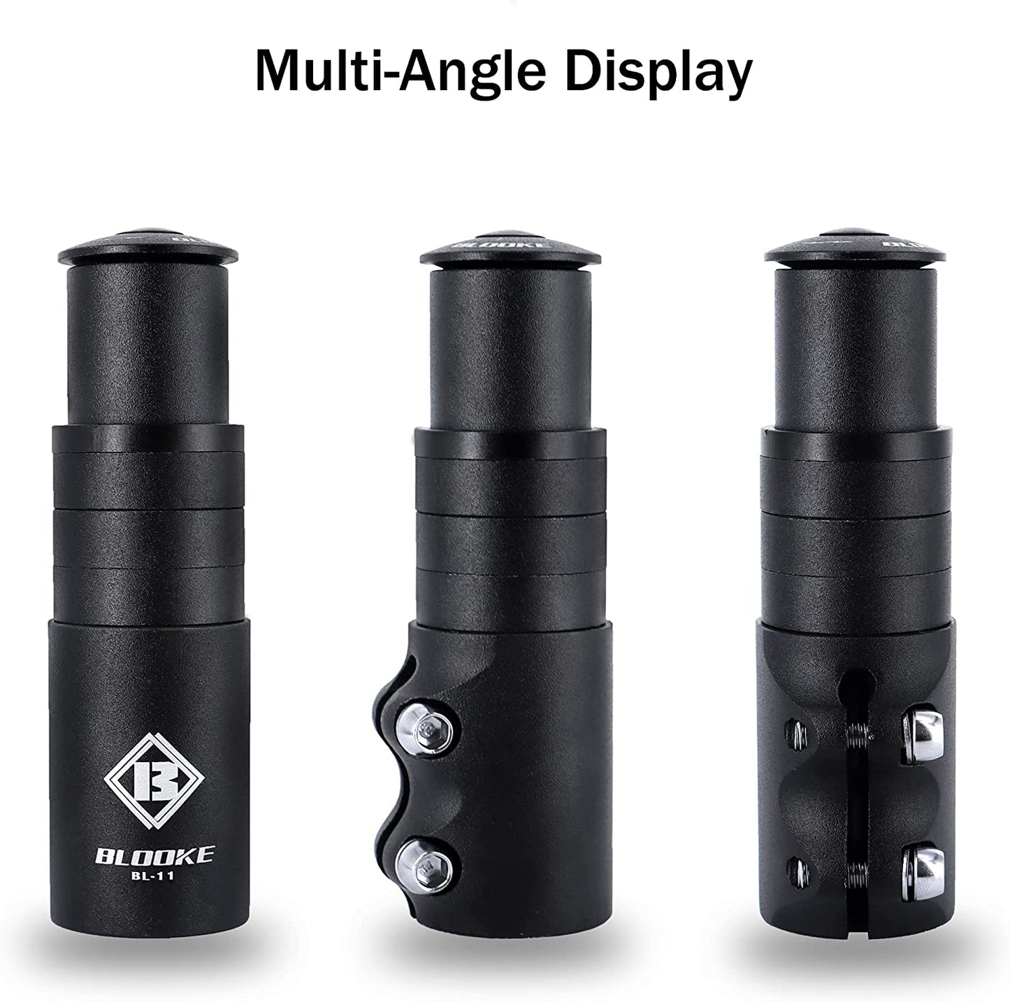 Hycline bicycle handlebar stem riser extending bike fork stem for improved comfort and control on mountain or road bikes.