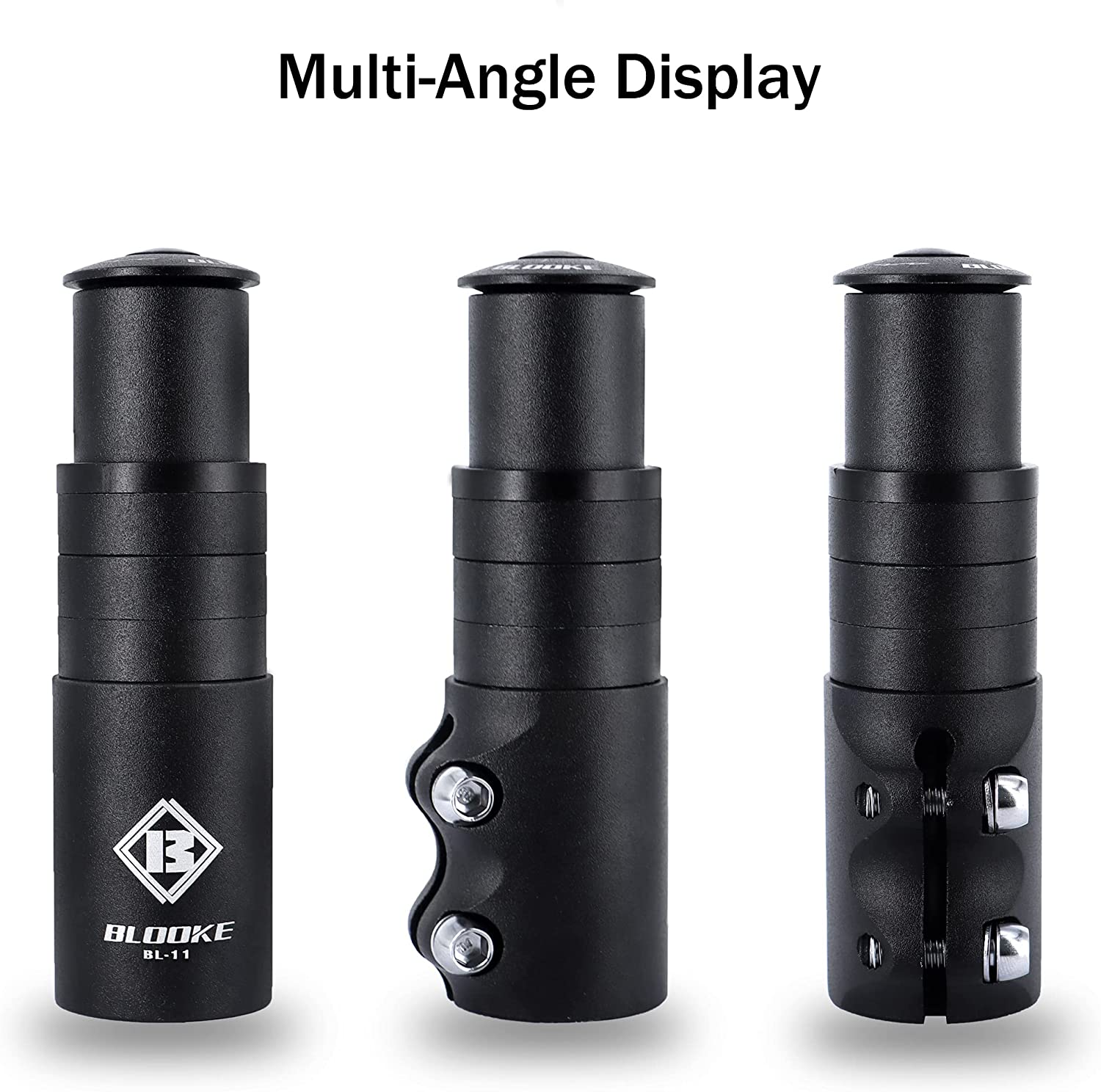 Hycline bicycle handlebar stem riser extending bike fork stem for improved comfort and control on mountain or road bikes.