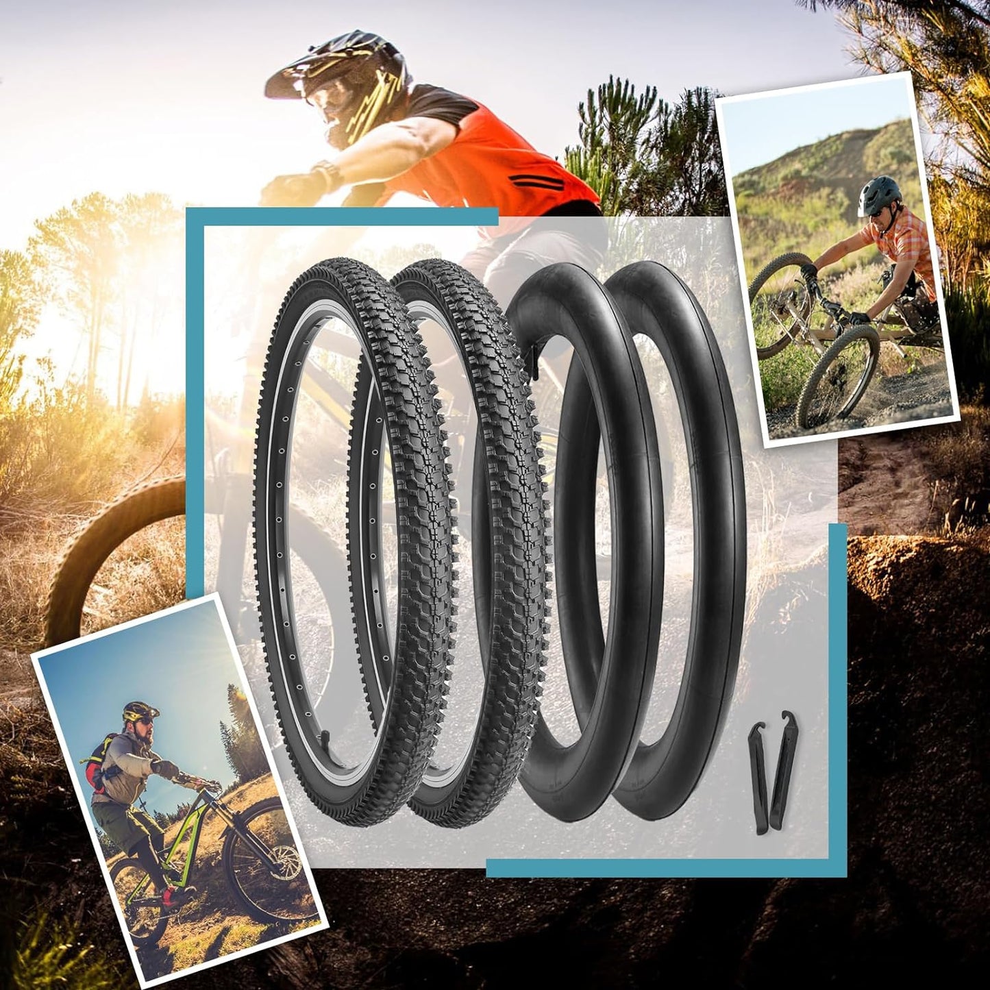 Hycline CrossBand mountain bike tire, 24x1.95 or 26x1.95 inches, with knobby tread for off-road cycling.