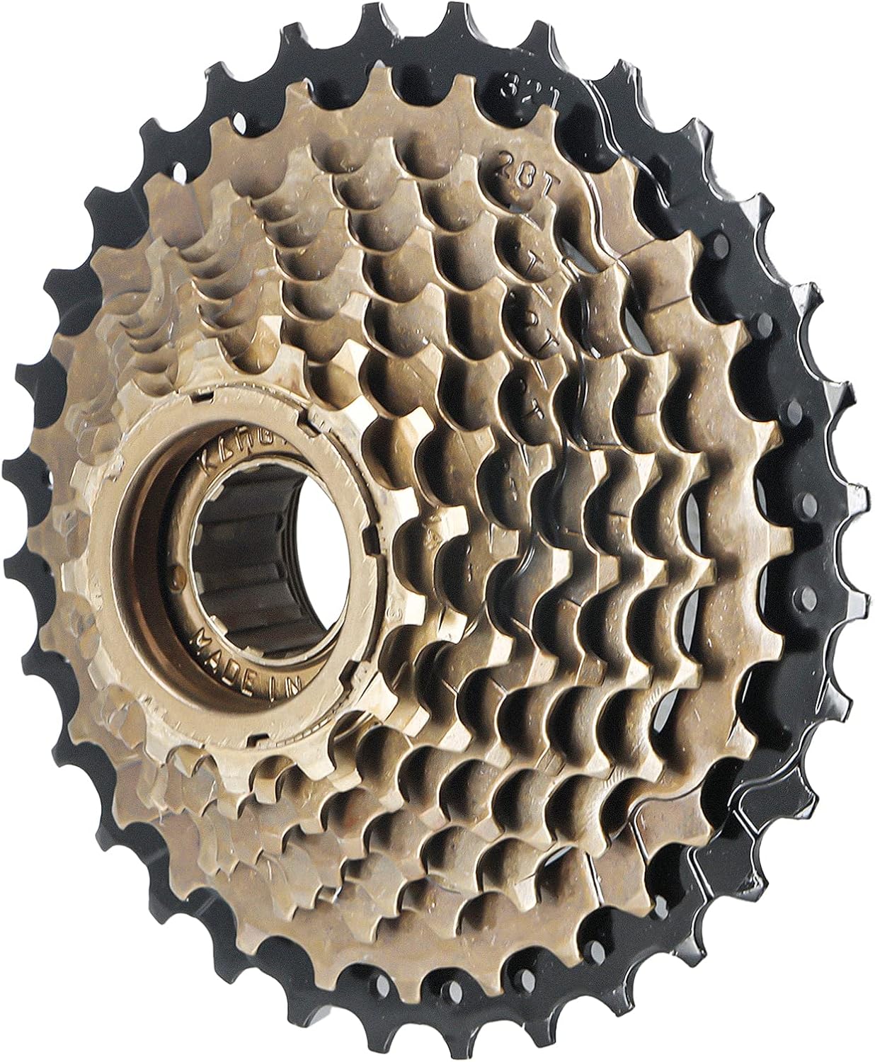 Hycline 9-speed 13-32T bike freewheel with metal cogs for smooth gear shifting on bicycle cassettes and freewheels.